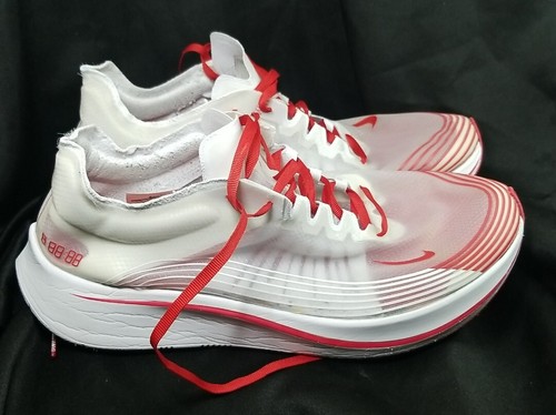 Size 11 Nike zoom fly Sp Sneaker White/university Red Racing Shoes - Picture 4 of 23