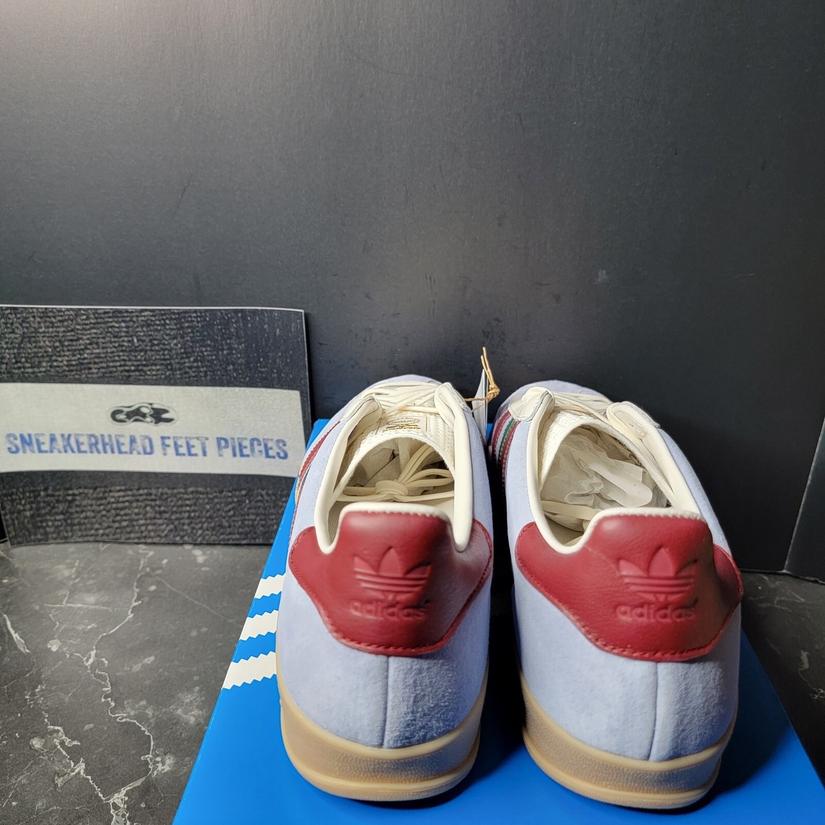 Size 12 - adidas Gazelle Low Blue 2023 Adidas Inter Miami Gazelle Indoor Soccer Shoes (Sky Blue/Pink) main image 4