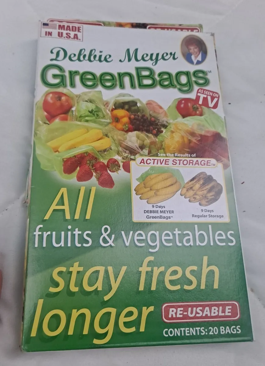NOS Debbie Meyer Green Bags Fruit Veg - 20 Bags each box - Made in USA!