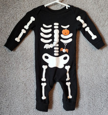 Carter's Baby Halloween Black Skeleton Bones One Piece Costume Baby Size 6M