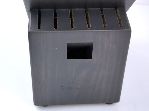 CALPHALON 11 Slot Hardwood Knife & Scissors Storage Block, BLACK WALNUT Finish - Picture 4 of 13