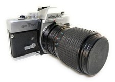 MINOLTA SRT 201 35mm SLR film camera w/ RMC Tokina 35-105 f3.5-4.3 zoom lens