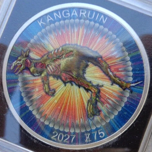 1 oz. KANGARUIN #3 Zombucks Colorized World Series round .999 fine silver