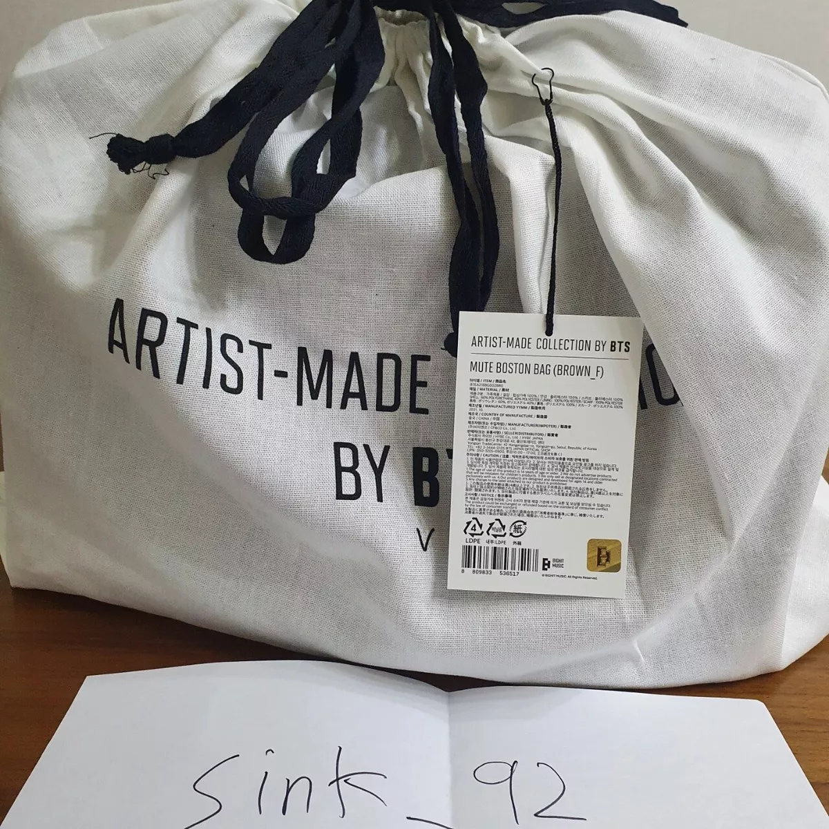 BTS V ARTIST MADE COLLECTION Boston Bag