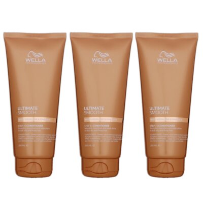 Wella Ultimate Smooth Conditioner 3 x 200 ml für trockenes Haar Step 2 Set
