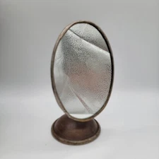 Antique Countertop Vanity Shaving Mirror Oval Estate Find