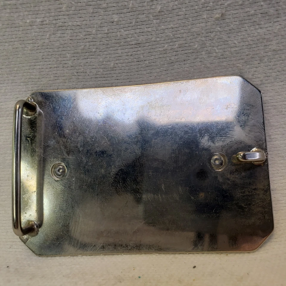 ☆Traditional Vintage Native American Navajo Designed Belt Buckle w/ Stone Inlays - Image 3 of 4