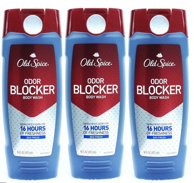 3 Old Spice ODOR BLOCKER DEO FRESH Body Wash Shower Gel Men, 16 Oz. eBay