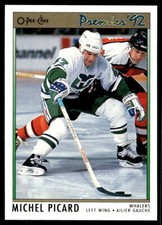 1991-92 O-Pee-Chee Premier #20 Michel Picard Hartford Whalers Rookie Hockey Card