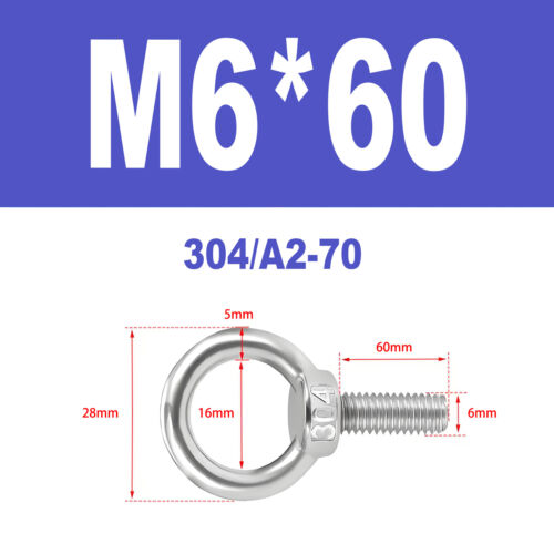 Ringschrauben Edelstahl V2A A2 Ösenschrauben M3-M18 Augbolzen Augenschrauben - Bild 51 von 122