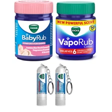 Vicks BabyRub 50ml + Vicks VapoRub 60ml + 2 Vicks Inhalers 0.5ml – Soothing Set