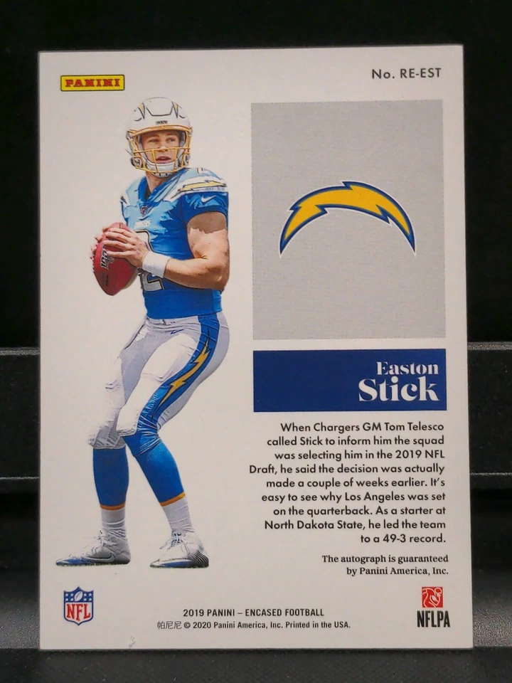 2019 Panini Encased Endorsements Sapphire 05/50 Easton Stick #RE-EST Rookie Auto - Image 2 of 3