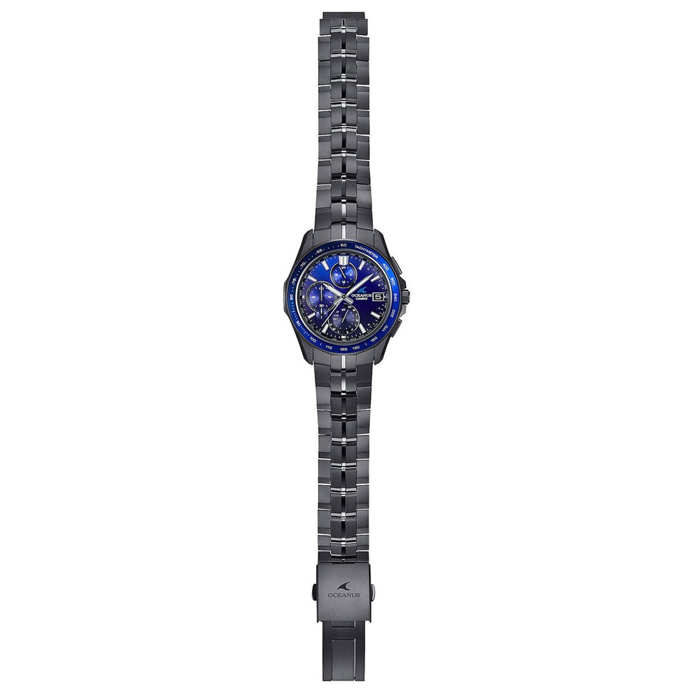 Pre-owned Casio Oceanus Ocw-s7000b-2ajf Manta Bluetooth Radio Solar Titanium Watch 42.8mm