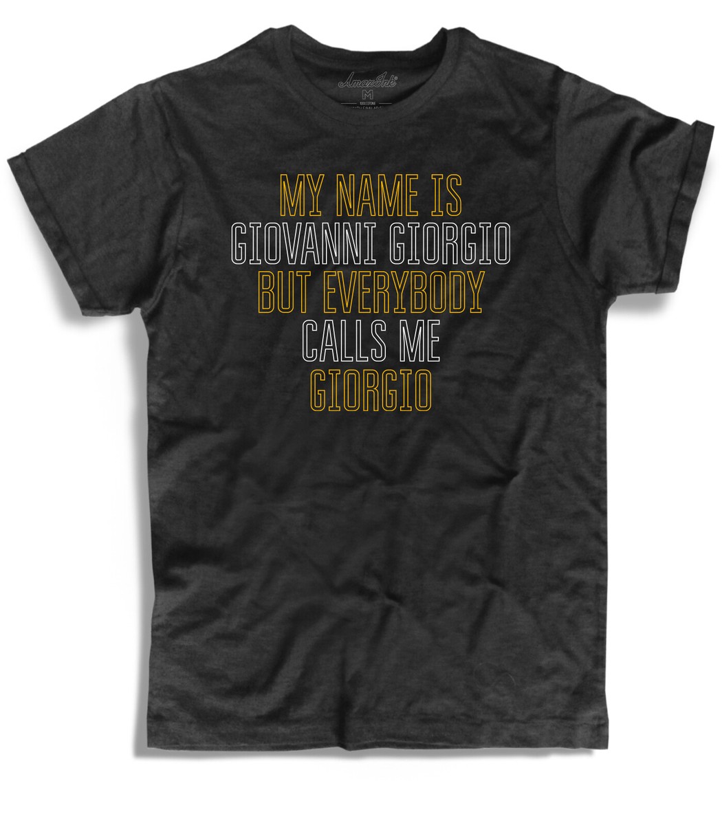 T-Shirt Noir Giorgio Moroder 'My Name Is Giovanni Giorgio' - Marque Amazink, Neuf Avec étiquettes