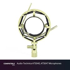 Silver Shock Mount fits Audio-Technica AT5040, AT5047 Microphones