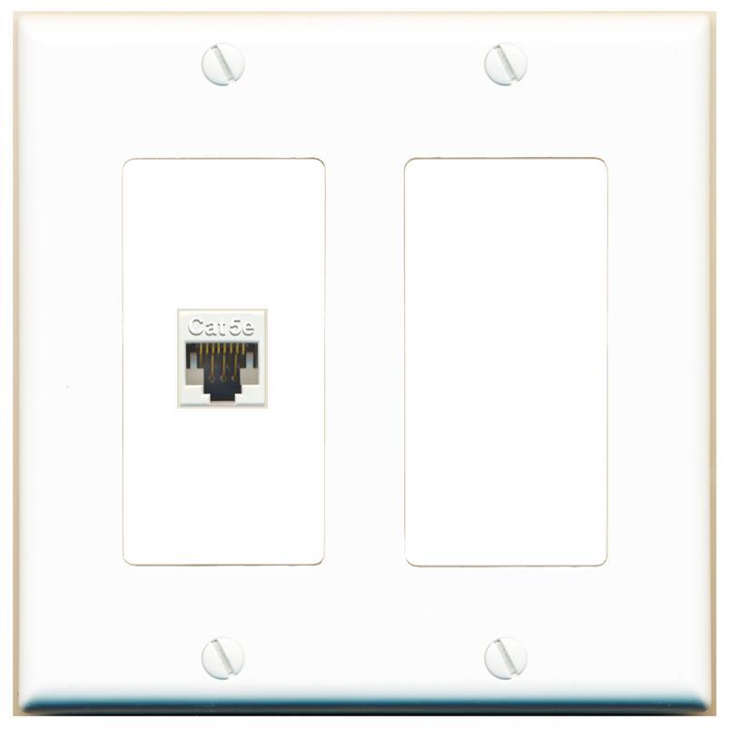 1 Port CAT5E Wall Plate2 Gang White eBay