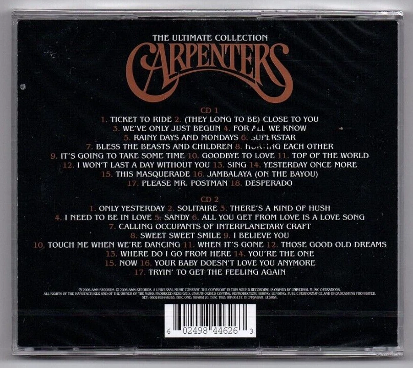 Carpenters - The Ultimate Collection, Doppel-CD mit 35 Titel / CD Neuware - Bild 2 von 2