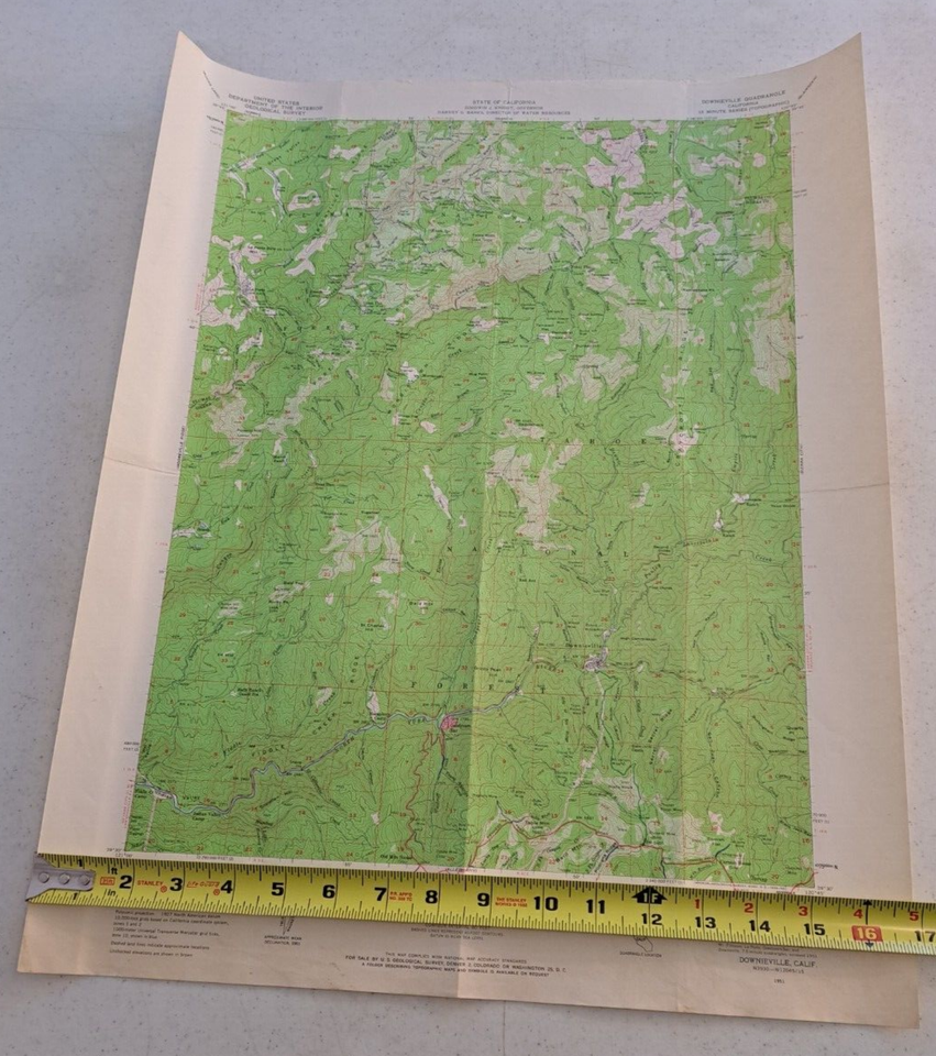 1951 Topographic Map Downieville California USGA eBay