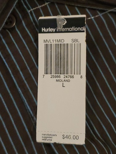 Vtg Hurley Men's Large LS Shirt Button-Up Stripe Western Brown Blue Embroidered - Picture 10 of 19