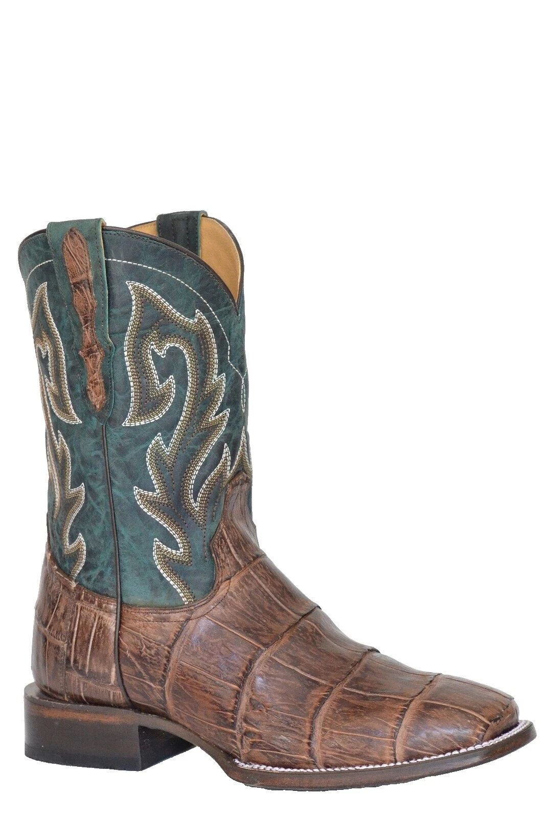 Parte superior de cuero marrón de hombre Western