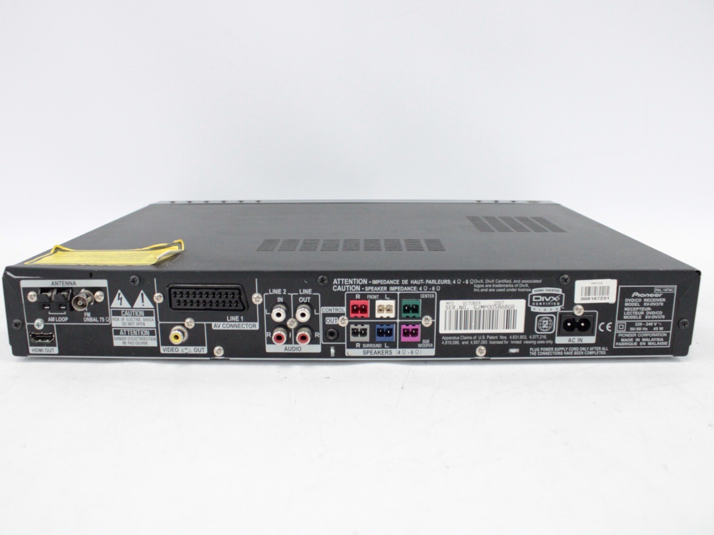 PIONEER Full Digital Surround Sound System DVD/CD Receiver XVDV370