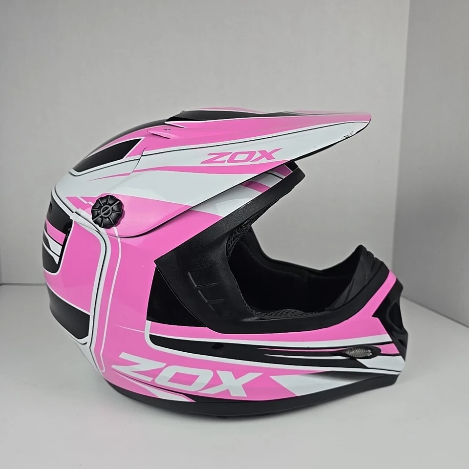 Casco de motocross ZOX ST-1561C 'Rush Jr' rosa lúcido y blanco juvenil L deportes de motor Foto 4 de 4