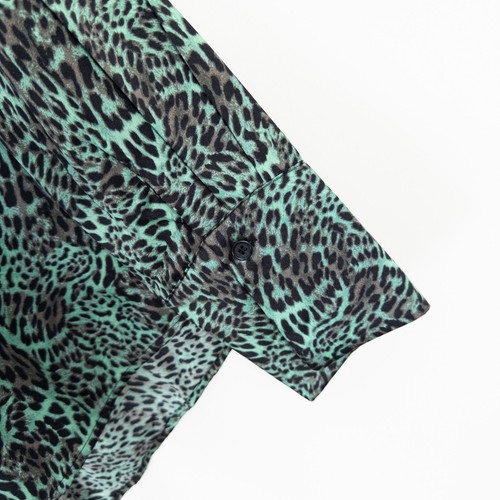 M&S Satin Animal Print Blouse Size 18 NEW Green Black Leopard Cowl Neck - Picture 12 of 19