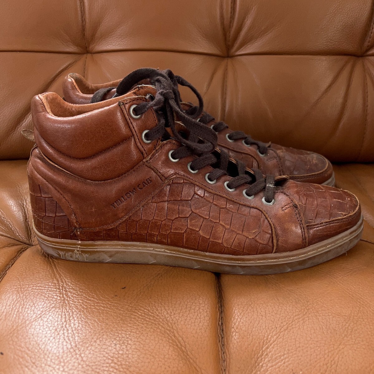 Yellow Cab Sneakers Mens Size US EU 41 Brown Leather High Top Shoes  Portugal