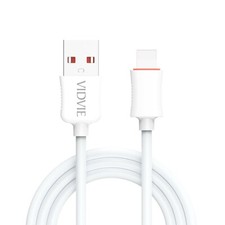 VIDVIE CB443 Cable Charger USB To iPhone 7ft Cord Long White