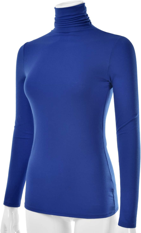 Women'S Long Sleeve Turtleneck Light Weight Pullover Slim Fit TShirts