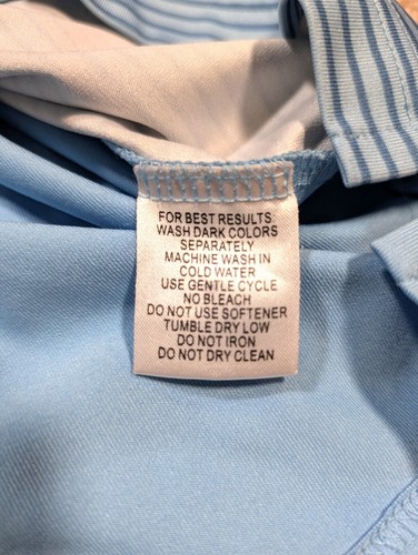 Masters Tech Performance Golf Polo Shirt Striped Mens XL Blue Short Sleeve Flex - Picture 9 of 11
