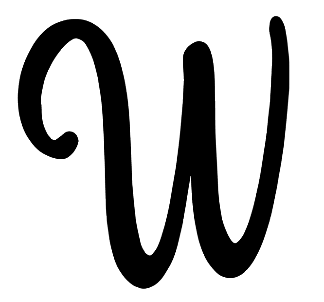 Cursive Monogram Letter W Vinyl Decal Sticker For Home Cup Car Decor Choice a479