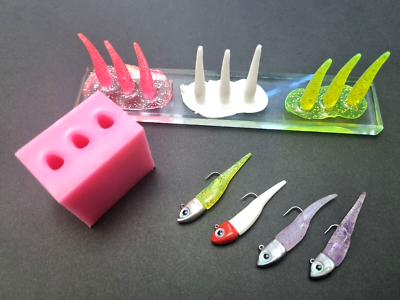 Kit Complet De Moulage Leurre Ajing - 4 Moules + Plastisol + Colorants + Crochets + Yeux