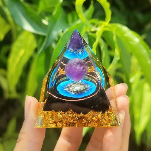 1 PC Pyramid Ball Quartz Crystal Dropper Resin Decoration Natural Orgonite - Picture 45 of 54