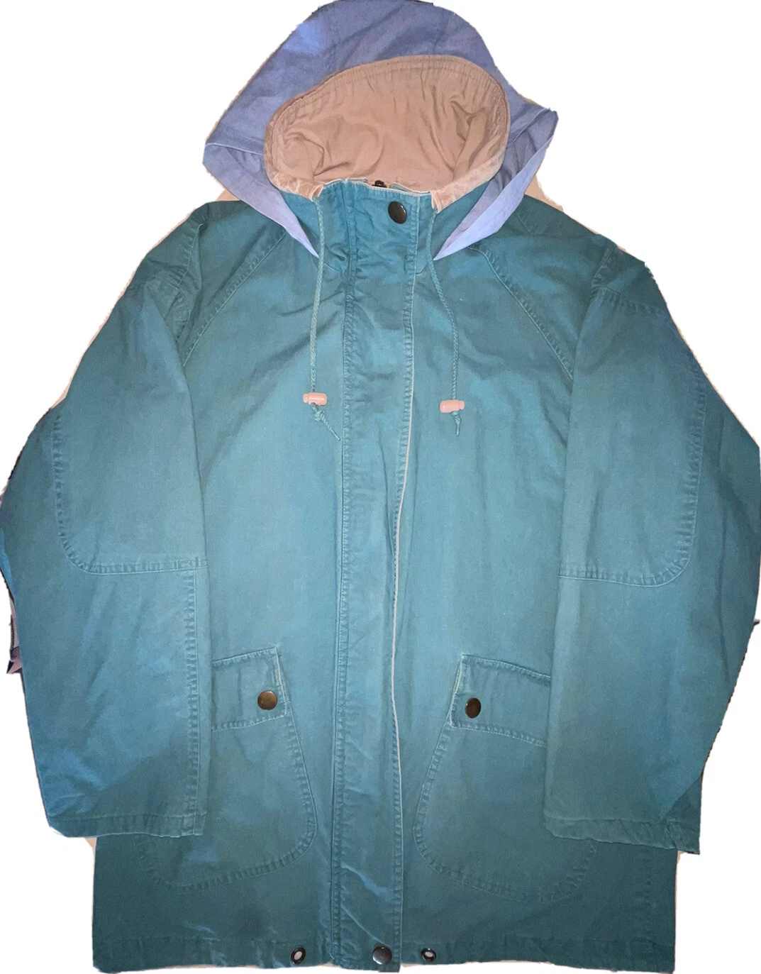 Casual Club Collection Vtg Women's Medium Full Zip Hooded Green Jacket