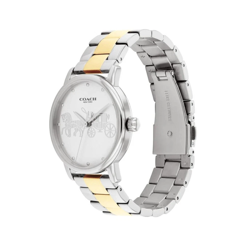 Coach New York Silver Dial And Stainless Steel Strap Men Watch 