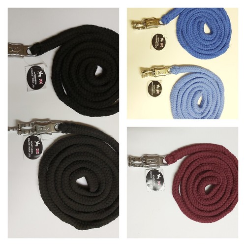 3 PCS PP BRAIDED LEAD ROPES 2M PANIC CLIP FOR HORSE PONY SHETLAND FARM
