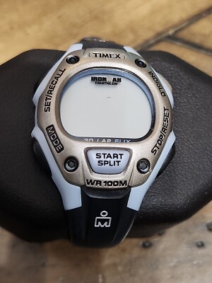Women Timex Ironman Triathlon Watch 30 Lap Gray Band Brown Case 100m  Indiglo