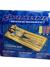 Swimline 90605 Inflatable Coolstripe Lounger Swimming Pool Raft Mattress 30"x72"