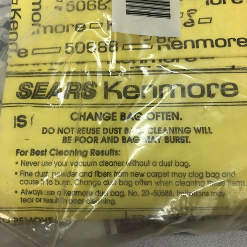 KENMORE UPRIGHT VACUUM CLEANER BAGS 50688 OPEN PKG LOT OF 5 BAGS - Picture 6 of 6