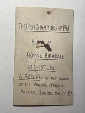 Arnold Palmer's 1961 Replica Open Championship Shot Booklet - Royal Birkdale GC