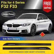 Performance Side Skirt Decal GLOSS BLACK Vinyl Stickers for BMW F32 F33 4 Series