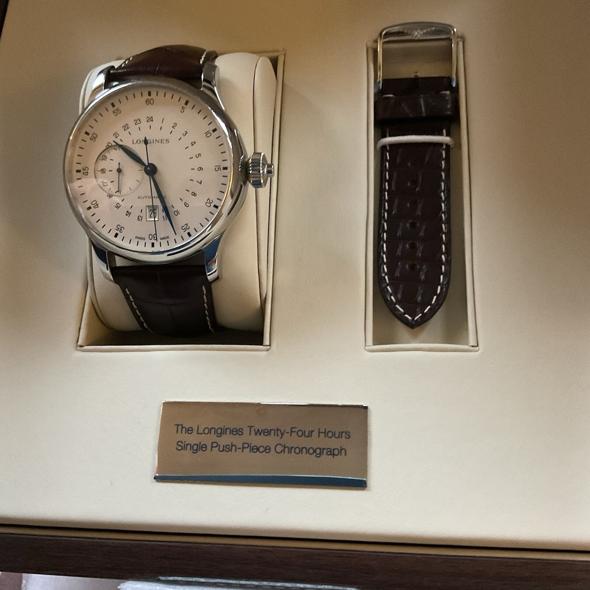 longines twenty- Four Hours Single Push- Piece Chronograph NEW