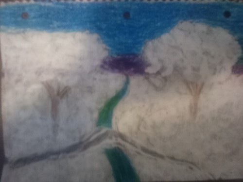 Winter Scene With Trees And Dead Grass