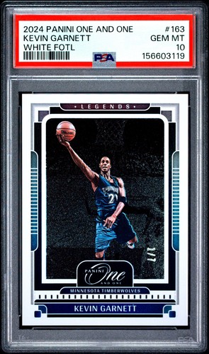 2024 PANINI ONE & ONE WHITE FOTL #163 KEVIN GARNETT 1/7 PSA 10