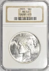 1923 PEACE DOLLAR ~ NGC MS63 ~ BRIGHT WHITE!