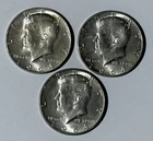Lot of Three (3) Beautiful AU 90% Silver Kennedy Half Dollars 1964 - P