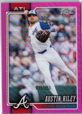 2026 Topps Chrome MLB Austin Riley Pink Refractor Atlanta Braves #/250 #171 NM+