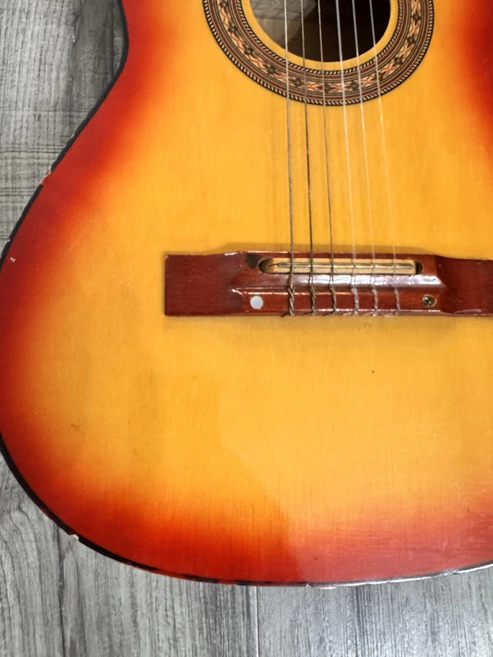 Vintage Kay Silvertone Cherry Sunburst Classical Acoustic Guitar 6 String 70s - Image 2 of 4