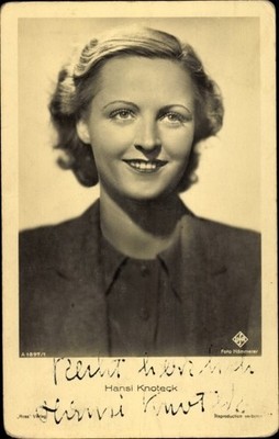 Ak Schauspielerin Hansi Knoteck, Portrait, Autogramm - 4065603